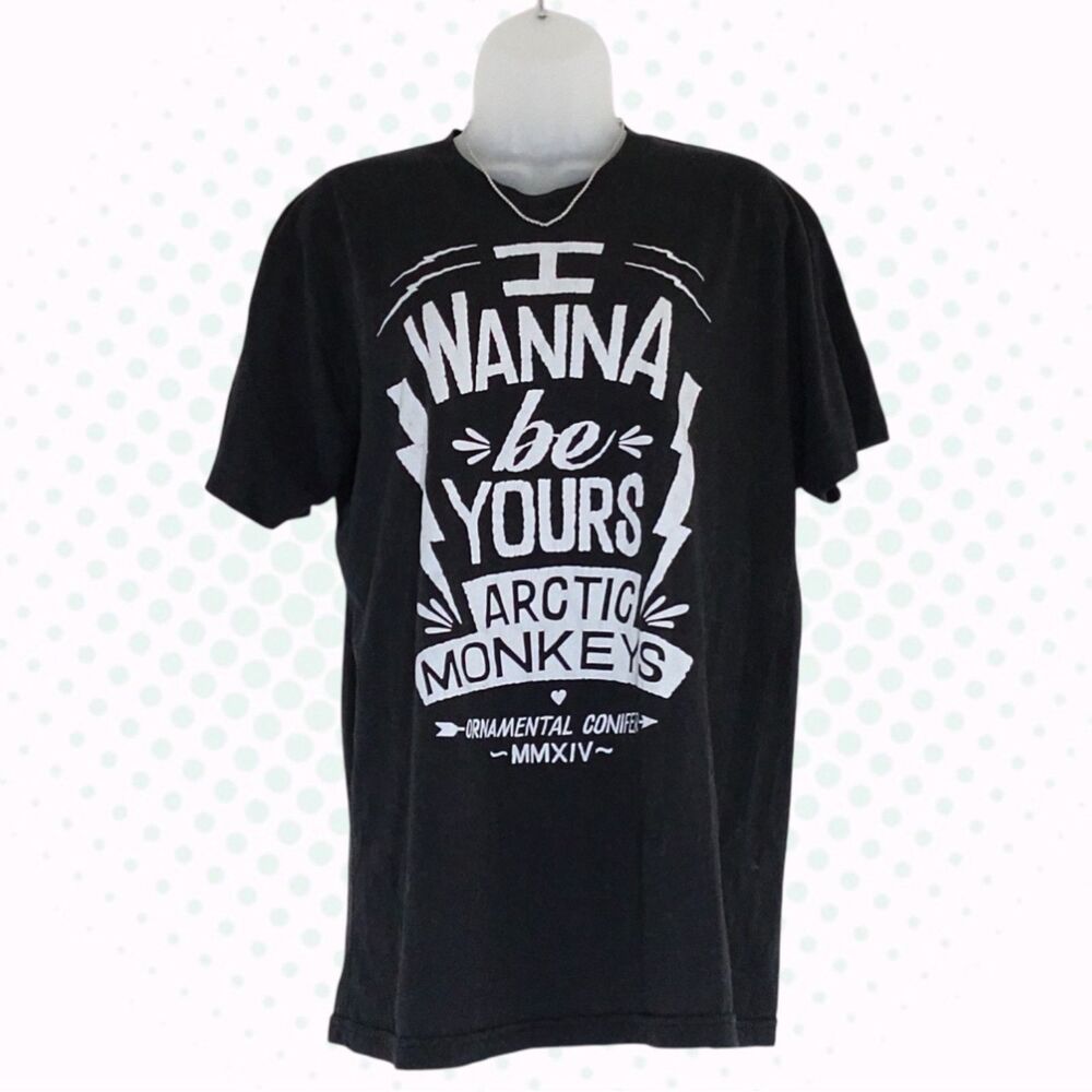Arctic Monkeys 2013 AM Tour "I Wanna Be Yours" Unisex Black T-Shirt Size L
